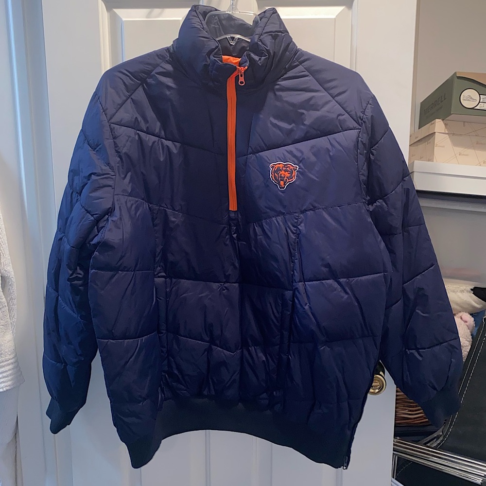 Chicago Bears Quarter Zip Puffer